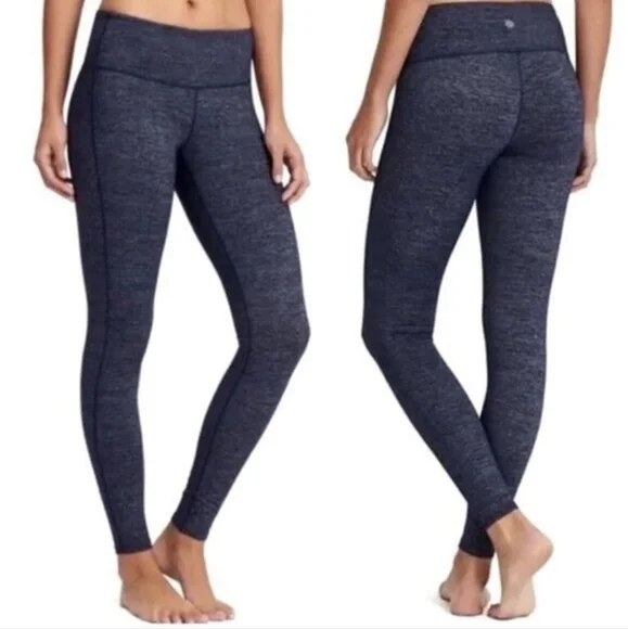 Athleta Chaturanga Leggings Extra Womens Large L Heather Blue Yoga Crop - Picture 1 of 3